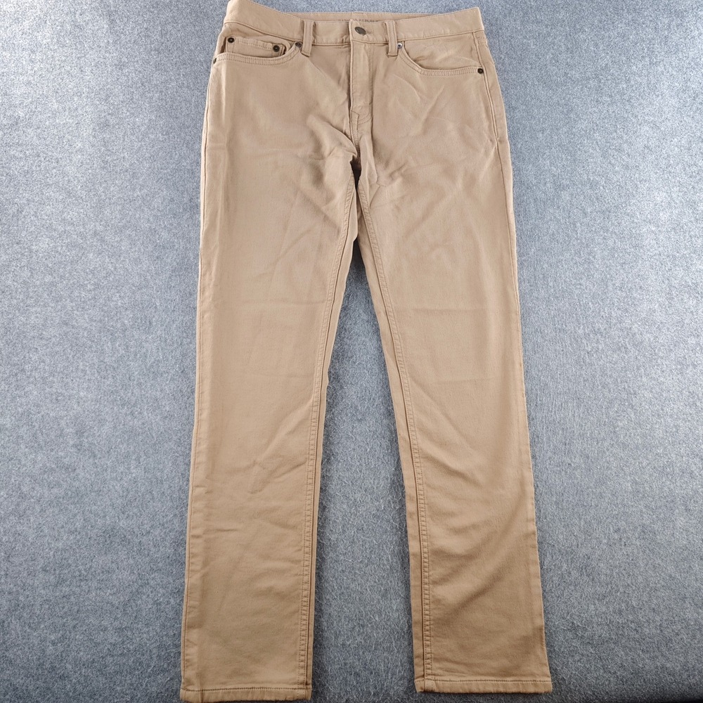 Banana Republic Traveler Pants Mens 30x30 Tan Slim Fit Chino Casual Five Pocket